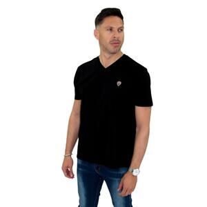 Mad Chuck Pima Cotton Black V Neck T Shirt Mens Size XL New Short Sleeve Tee